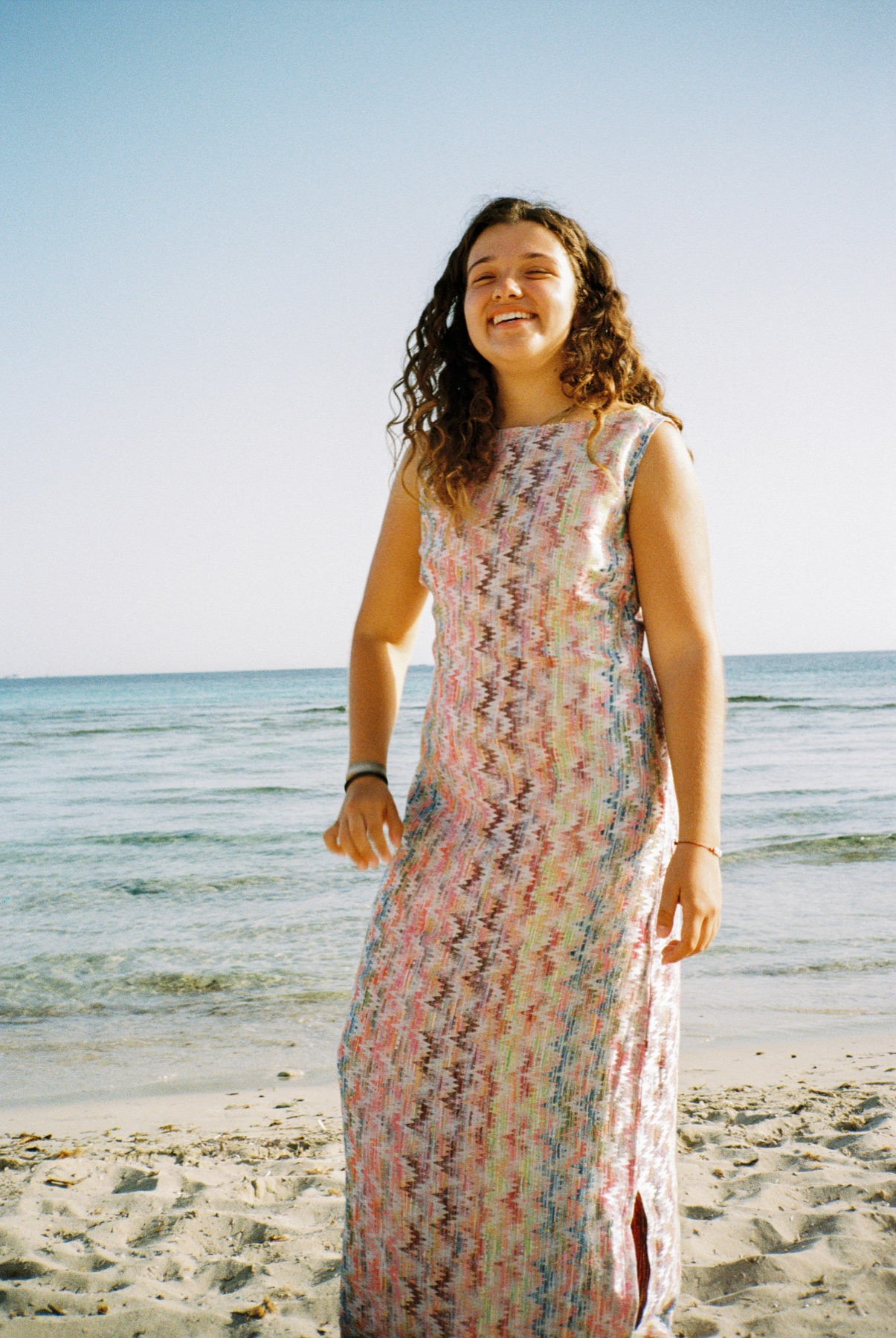 Scan 05 — zigzag knit maxi dress at the shoreline